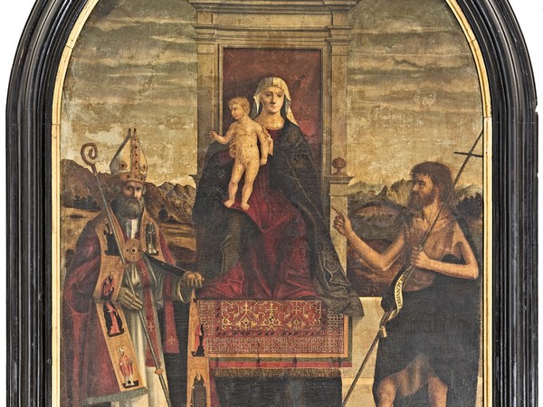 Benedetto Carpaccio, Madonna in trono con i santi Nicola di Bari e Giovanni Battista. Cattedrale di Santa Assunta e di San Nazario, Capodristria