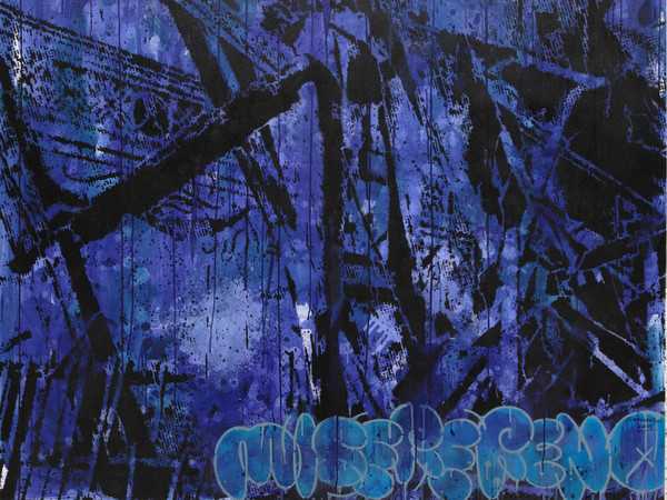 Farhan Siki, Arise (Homage to Santa Maria Delle Grazie) #3, 2015, Spray paint on canvas, 150 x 150 cm | Courtesy of Farhan Siki & Banca Generali Private Banking