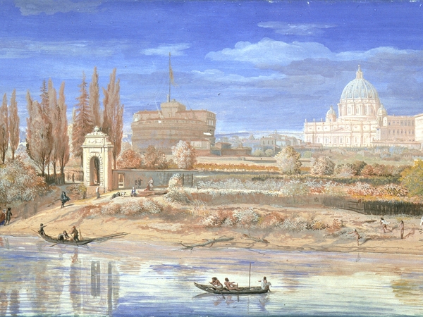 Gaspar Van Wittel, Veduta di Castel Sant’Angelo e del Vaticano dai Prati di Castello, 1682-88, tempera su pergamena. Roma, Musei Capitolini, Pinacoteca Capitolina, Archivio Fotografico dei Musei Capitolini 
