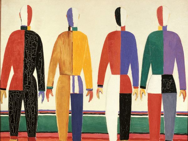 Kazimir Malevič, Sportivi, 1930-1931. Olio su tela, 142 x 164 cm. Museo di Stato Russo, San Pietroburgo