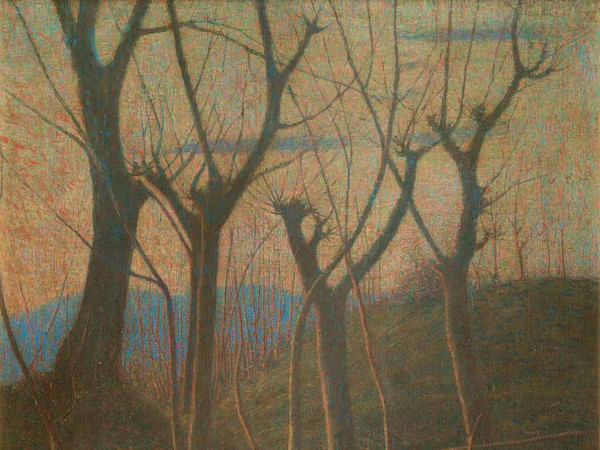 Vittore Grubicy de Dragon, Paesaggio. Novembre. Sera. Alla sorgente tepida (sopra Intra, Lago maggiore), 1890-1901, Olio su tela, 47 × 40.5 cm, Milano, Galleria d'Arte Moderna