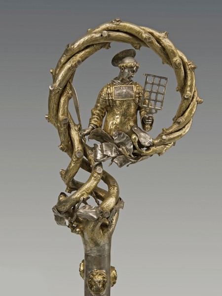 Michelangelo di Viviano da Gaiole, Pastorale, Secondo decennio del secolo XVI, Argento fuso, sbalzato, cesellato e dorato, in origine smaltato